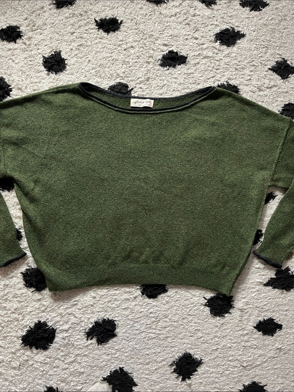 Free People Olive Green Scoop Neck Sweater